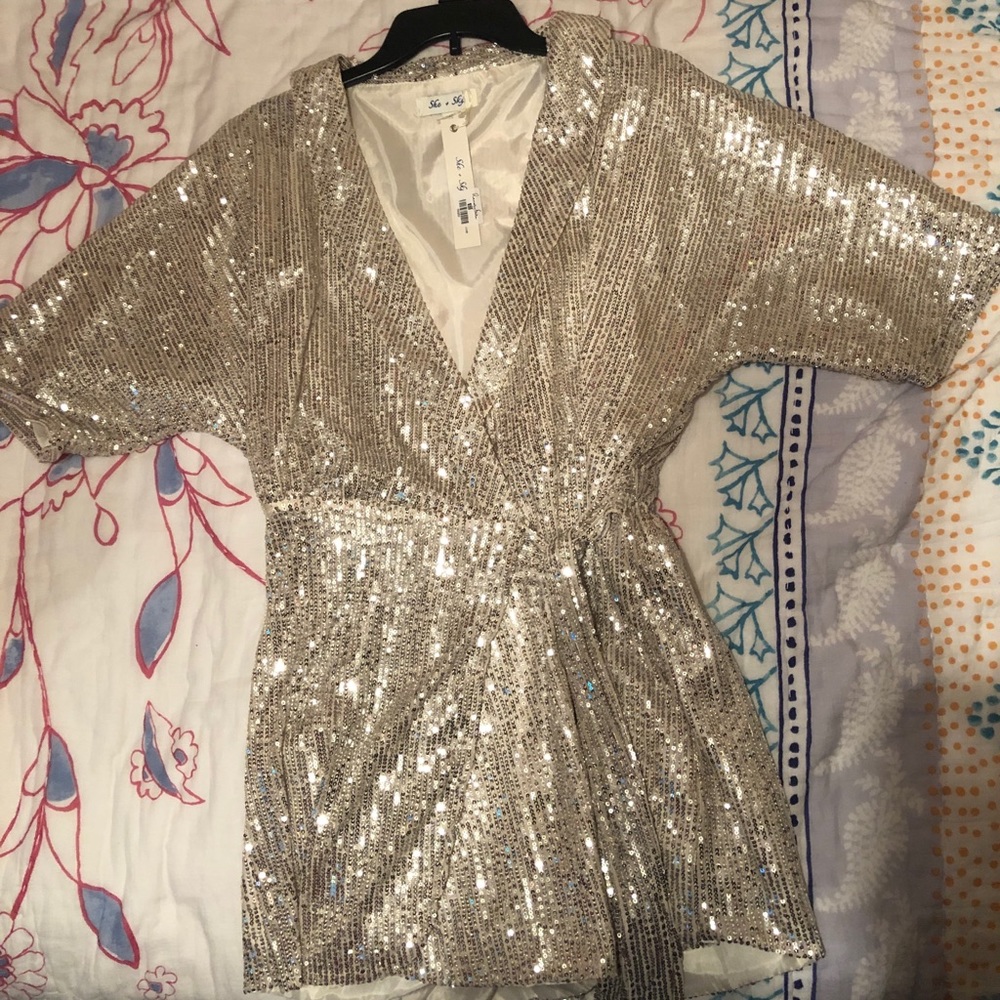 NWT Runway Seven Party Sequin Romper